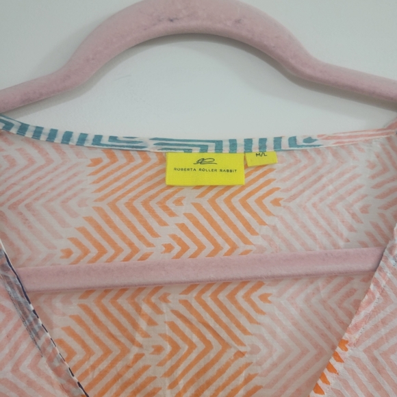 Roberta roller rabbit pompom caftan coverup M/L - Picture 2 of 3